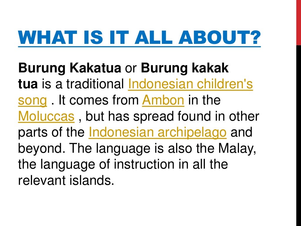 Burung kakatua (Indonesian folk song)