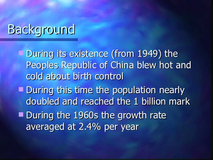 China's One Child Policy