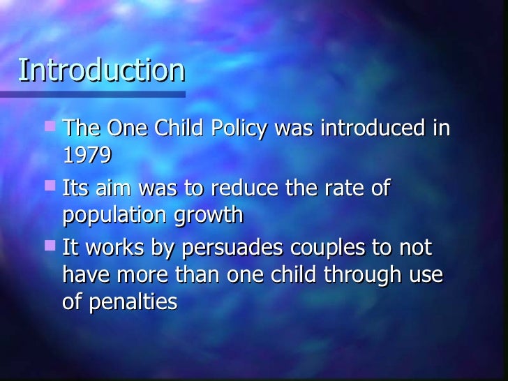 China's One Child Policy