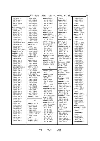 357:8, 357:22,
357:24, 358:1,
358:15, 359:1
Jota [2] - 249:11,
253:11
journalists [1] - 254:9
Juan [27] - 211:3,
232:25, 234:4,
234:24, 275:10,
275:11, 277:24,
294:13, 298:12,
304:3, 329:7,
329:14, 333:4,
338:25, 341:20,
364:5, 380:3, 380:5,
381:5, 381:19,
381:22, 382:5,
382:21, 384:11,
388:24, 419:8, 420:8
Judge [1] - 318:15
JUDGE [1] - 210:11
Julio [107] - 242:23,
243:10, 245:2,
245:5, 245:8,
255:19, 257:10,
269:21, 269:22,
276:14, 284:13,
284:18, 285:5,
286:9, 287:6, 288:4,
289:13, 289:18,
289:23, 290:10,
290:13, 290:21,
291:15, 291:25,
292:2, 293:8,
293:10, 293:15,
293:24, 294:7,
294:11, 294:12,
295:15, 300:11,
300:17, 300:22,
301:10, 307:14,
311:25, 312:6,
313:23, 314:1,
315:25, 320:16,
320:18, 320:22,
321:1, 325:4,
325:11, 330:16,
330:24, 331:4,
340:17, 340:21,
355:4, 355:16,
355:22, 357:1,
360:10, 360:12,
364:5, 365:18,
377:9, 377:18,
377:19, 377:20,
379:21, 380:14,
380:24, 381:7,
381:12, 381:13,
382:25, 383:1,
383:5, 384:1,
388:20, 390:2,
391:6, 393:6,
393:14, 394:3,
394:5, 395:16,
397:25, 400:11,
401:14, 401:15,
401:17, 402:1,
402:3, 402:6,
403:12, 403:17,
403:18, 405:7,
405:11, 407:14,
407:15, 407:23,
408:21, 410:3,
415:25, 418:22,
418:23, 420:14
JULIO [1] - 210:25
July [2] - 245:11,
289:21
June [10] - 323:2,
356:20, 357:20,
357:22, 366:17,
409:4, 409:16,
412:4, 412:5
jurors [2] - 316:20,
422:25
Jury [7] - 259:10,
260:2, 316:15,
319:2, 367:13,
370:2, 421:24
JURY [1] - 210:10
jury [33] - 212:1,
212:12, 214:18,
215:2, 225:2, 225:3,
247:13, 247:16,
260:6, 261:2, 282:9,
309:16, 312:20,
314:5, 319:19,
327:9, 327:17,
327:20, 328:2,
335:8, 340:6,
341:17, 342:3,
342:12, 342:19,
343:2, 343:9,
343:17, 344:2,
361:14, 361:15,
371:14, 371:16
justice [1] - 231:24
K
keep [12] - 262:25,
291:7, 291:12,
292:7, 302:15,
316:3, 320:21,
332:5, 395:7,
409:20, 411:2, 416:4
keeping [4] - 284:20,
290:8, 312:10,
348:11
Keith [1] - 212:16
KEITH [1] - 210:17
kept [8] - 253:19,
291:13, 297:12,
332:17, 355:23,
399:23, 408:15,
416:21
key [2] - 381:18,
388:17
kick [1] - 376:17
kicks [1] - 255:23
kind [4] - 286:14,
382:3, 422:3, 422:19
Kleber [3] - 272:12,
272:13, 272:14
Klefer [1] - 272:24
knowing [1] - 293:16
knowledge [10] -
239:18, 239:21,
249:3, 345:7,
381:19, 385:3,
411:4, 412:17,
413:11, 413:18
known [2] - 227:20,
250:16
knows [1] - 345:12
Korea [1] - 406:15
KRISTIN [1] - 210:17
Kristin [1] - 212:16
L
ladies [2] - 225:5,
319:4
Ladies [1] - 316:8
lady [2] - 233:14,
267:24
land [5] - 288:9,
288:10, 301:23,
379:7
landed [1] - 289:2
landing [1] - 288:12
language [10] - 226:9,
226:10, 305:8,
305:9, 311:13,
311:17, 358:15,
377:4, 378:5, 379:9
large [3] - 302:9,
304:11, 361:23
larger [1] - 399:18
largest [4] - 229:17,
236:7, 321:9, 374:5
last [20] - 213:10,
227:5, 227:6,
229:19, 230:1,
243:13, 245:6,
257:11, 267:13,
292:2, 307:12,
371:24, 373:17,
375:3, 375:10,
377:13, 379:10,
382:24, 384:2,
385:10
late [9] - 236:7,
236:19, 255:3,
333:8, 333:25,
339:13, 348:5,
362:7, 386:11
Latin [3] - 351:3,
362:16, 407:9
Lauderdale [1] -
211:11
launching [2] -
310:22, 374:8
laundering [1] - 232:6
LAW [1] - 211:6
law [3] - 279:6,
285:13, 408:5
lawsuit [10] - 412:19,
412:21, 412:23,
412:25, 413:4,
413:11, 413:12,
413:18, 415:3
lawsuits [1] - 419:18
lawyer [5] - 279:23,
324:3, 397:4, 397:9,
397:22
lawyers [1] - 318:20
lay [1] - 322:10
layoff [1] - 322:11
Lazaro [2] - 274:2,
320:6
lead [1] - 388:19
leaders [1] - 388:17
leadership [1] -
257:24
leading [2] - 352:8,
352:25
League [1] - 416:1
league [8] - 241:17,
241:18, 242:5,
242:9, 251:5, 321:8,
322:23, 362:2
leagues [3] - 241:14,
241:16, 241:17
learn [1] - 231:17
learned [6] - 231:14,
235:3, 294:13,
387:19, 397:22
least [6] - 213:12,
213:20, 214:6,
262:2, 333:15,
421:12
led [2] - 372:25,
378:17
left [23] - 212:5, 230:1,
231:9, 296:20,
312:16, 319:13,
334:2, 351:25,
352:15, 352:20,
353:5, 370:7, 374:1,
374:4, 377:14,
All Word Index//USA v. Webb, et al
VB OCR CRR
17
379:15, 379:19,
381:17, 392:8,
417:23, 418:15,
419:2
leftist [1] - 286:16
LEGAL [1] - 210:24
legal [3] - 297:11,
310:9, 416:22
legend [1] - 286:14
legs [2] - 238:18,
238:22
Leite [4] - 272:12,
272:13, 272:14,
272:21
lengthy [1] - 304:7
Leoz [49] - 273:8,
273:9, 282:20,
282:21, 284:12,
284:22, 287:6,
288:13, 288:20,
293:7, 295:18,
296:2, 296:10,
298:6, 298:11,
301:2, 311:24,
313:23, 314:2,
340:12, 344:15,
345:22, 345:24,
347:4, 359:12,
359:13, 388:18,
390:2, 391:5,
391:18, 391:23,
399:4, 400:13,
400:21, 400:24,
402:6, 403:11,
403:18, 404:8,
405:8, 405:13,
406:3, 406:10,
406:12, 406:17,
408:13, 408:25,
410:3, 410:10
Leoz's [1] - 397:25
less [2] - 316:10,
397:7
letter [4] - 359:13,
408:8, 408:18, 412:9
level [8] - 240:8,
241:13, 243:10,
250:3, 251:25,
258:16, 266:16,
326:6
levels [1] - 240:17
leverage [1] - 310:20
Liberatadore [1] -
386:18
Liberatores [1] -
350:15
Liberators [4] -
309:20, 347:19,
347:22, 347:23
Libertadores [70] -
 