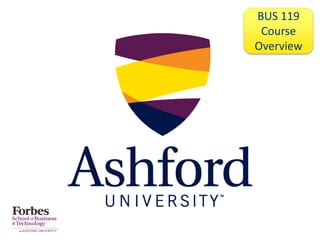 BUS 119
Course
Overview
 