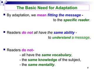Communication chapter 2 Adaptation words | PPT
