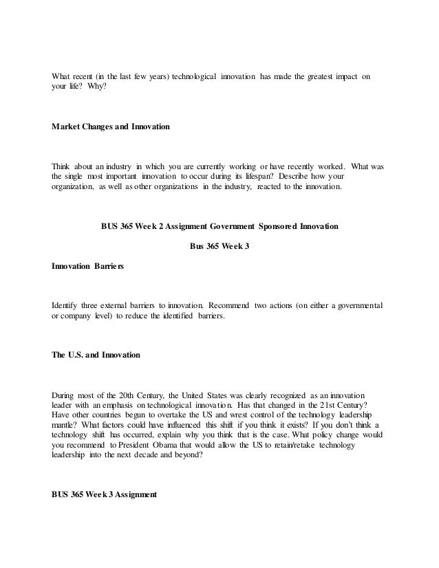 Essay on bus 365 creativity and innovation picture