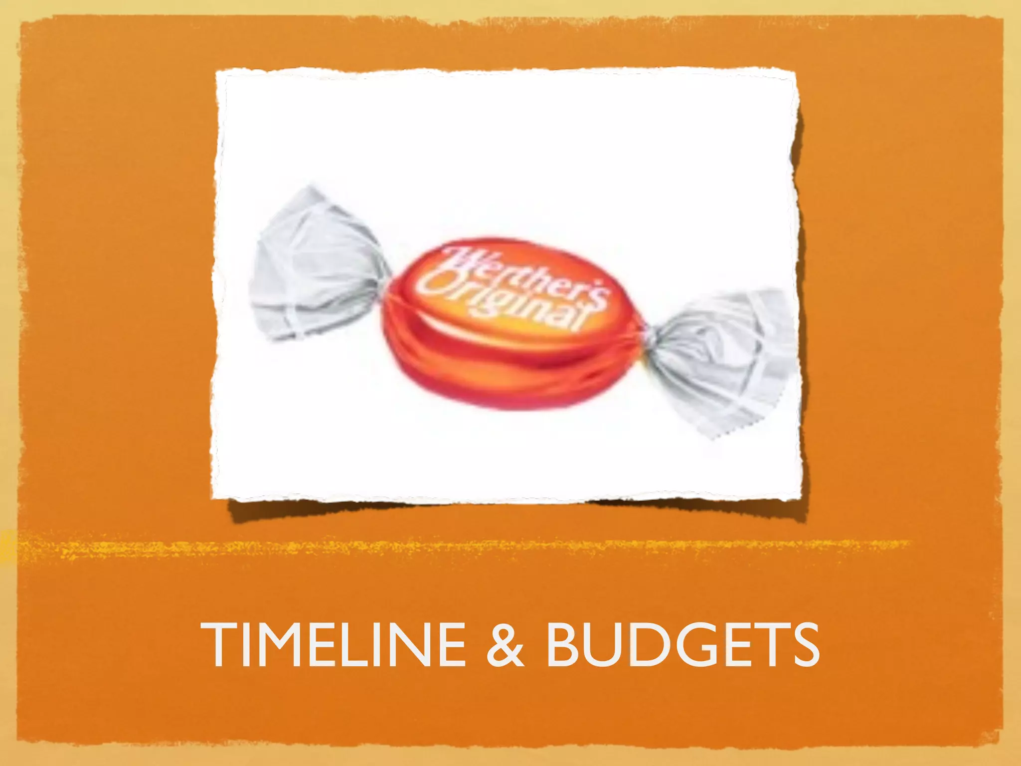 TIMELINE & BUDGETS
 
