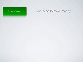 Economic   We need to make money
 