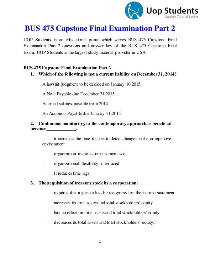 Essay about bus475 final exam part 2 2016 06 image