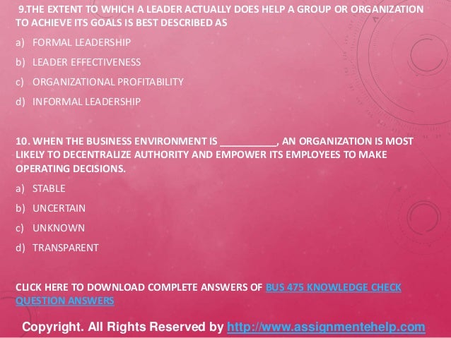 Bus 475 week 1 knowledge check assignment essays 05 image