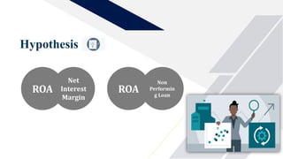 Hypothesis
15
ROA
Net
Interest
Margin
ROA
Non
Performin
g Loan
 