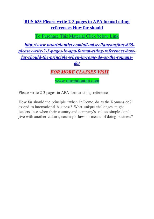 bus 635 please write 2 3 pages in apa format citing references how fa