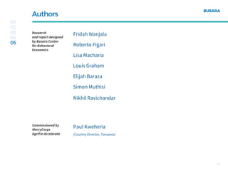 Busara Center for Behavioral Economics - Tanzanian MNO | PDF