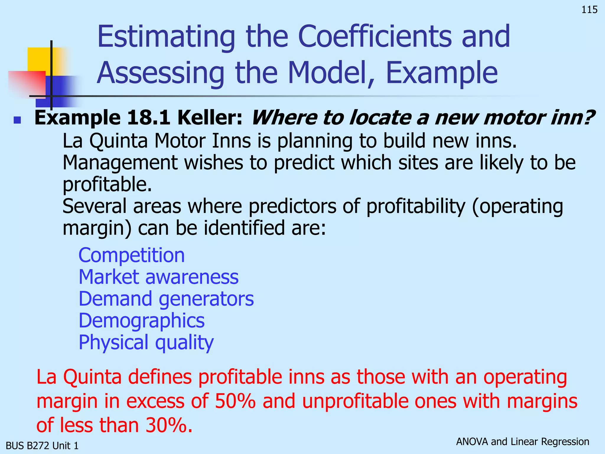 BUS B272 Unit 1IntroductionExtension of the simple linear regression model to allow for any fixed number of independent variables. That is, the number of independent variables could be more than one.