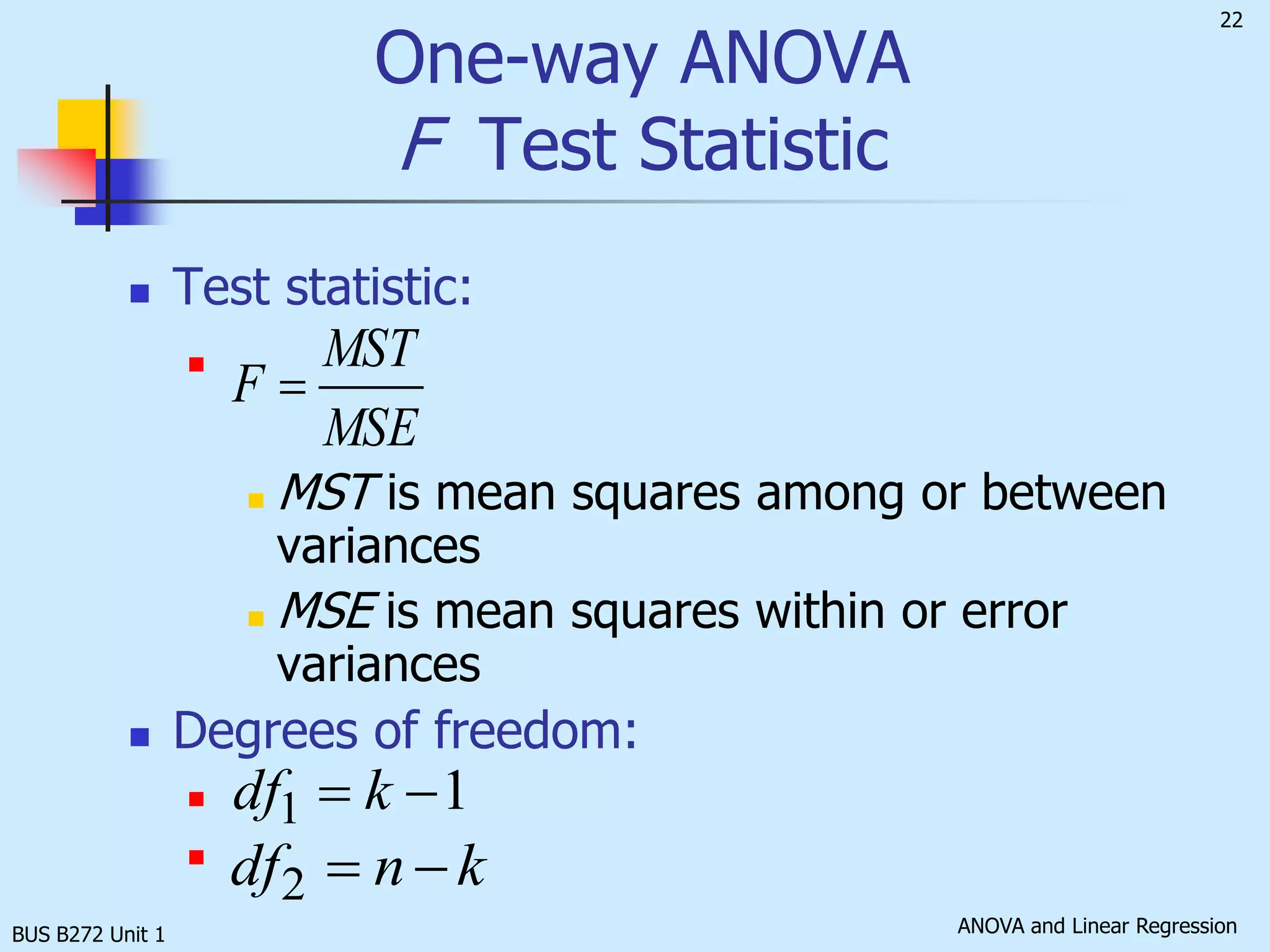 BUS B272 Unit 1Among-Treatments Variation(continued)
