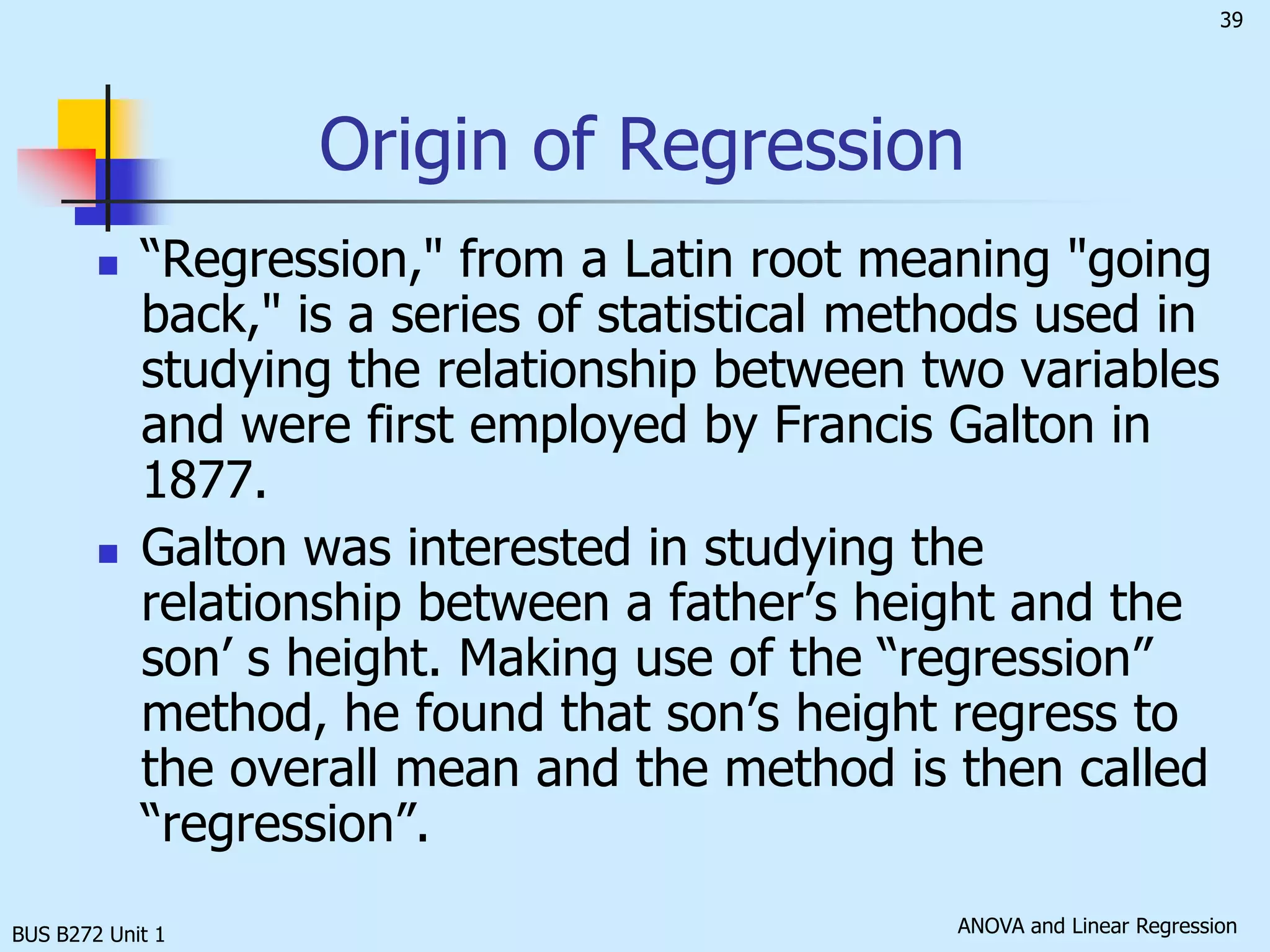 Exercise 1BUS B272 Unit 1One factor is involved, i.e. the type of payment. Under this factor, there are k = 4 treatments (or factor levels) which represent the four types of payment: Visa card, company card, cash and cheque. The experimental units are customer transactions.