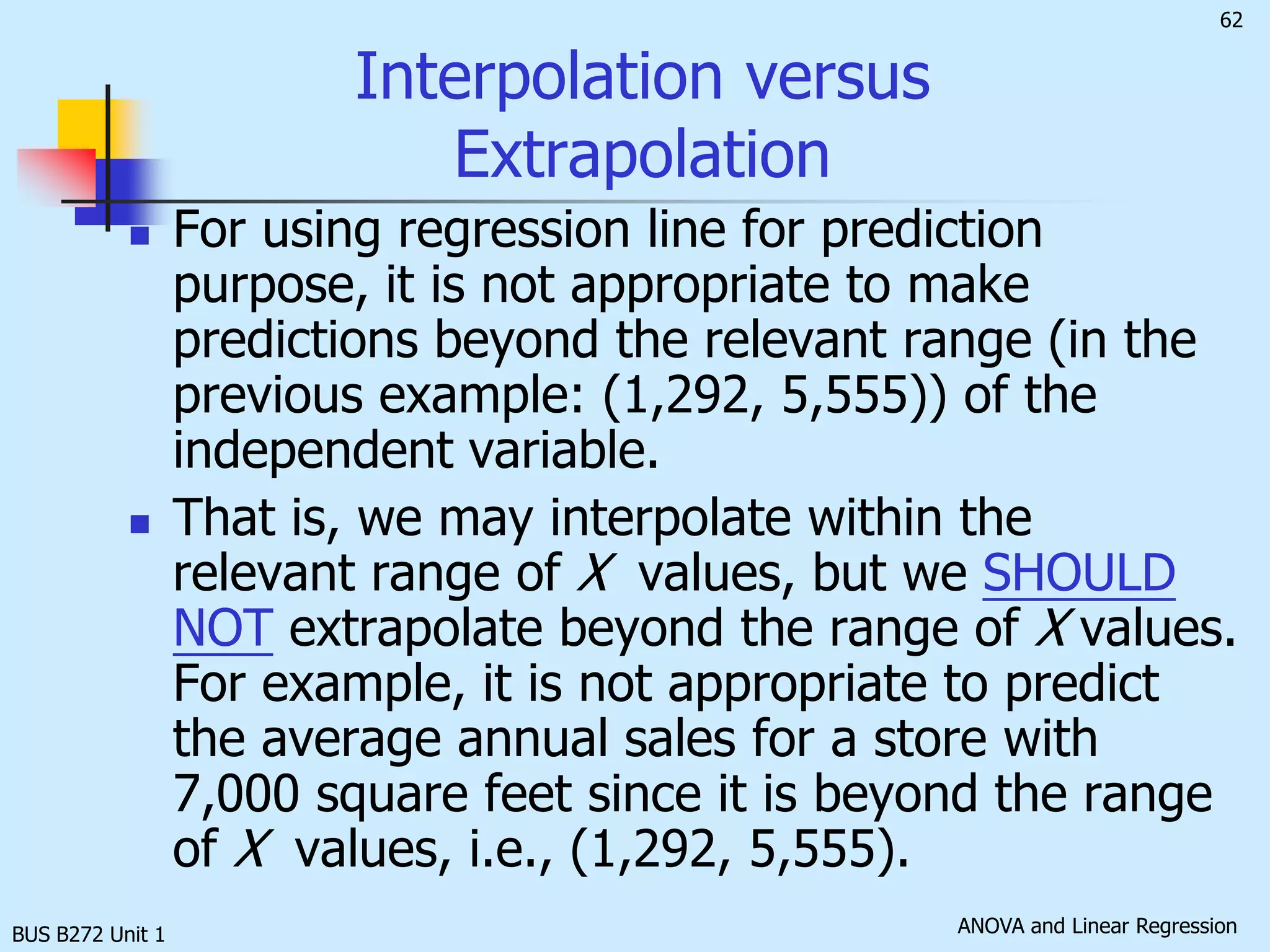 BUS B272 Unit 1Computation of Regression Coefficient	                     Annual           Square     SalesStore   Feet      ($1000) XY   1       1,726      3,681	  	   2       1,542      3,395	  	   3	  2,816      6,653	   4	  5,555      9,543	   5	  1,292      3,318	  	   6	  2,208      5,563	   7	  1,313      3,760	  	 2,979,076 2,377,764 7,929,85630,858,025 1,669,264 4,875,264 1,723,96913,549,76111,526,02544,262,40991,068,84911,009,12430,946,96914,137,600  6,353,406   5,235,09018,734,84853,011,365  4,286,85612,283,104  4,936,88016,45235,913104,841,54952,413,218216,500,737