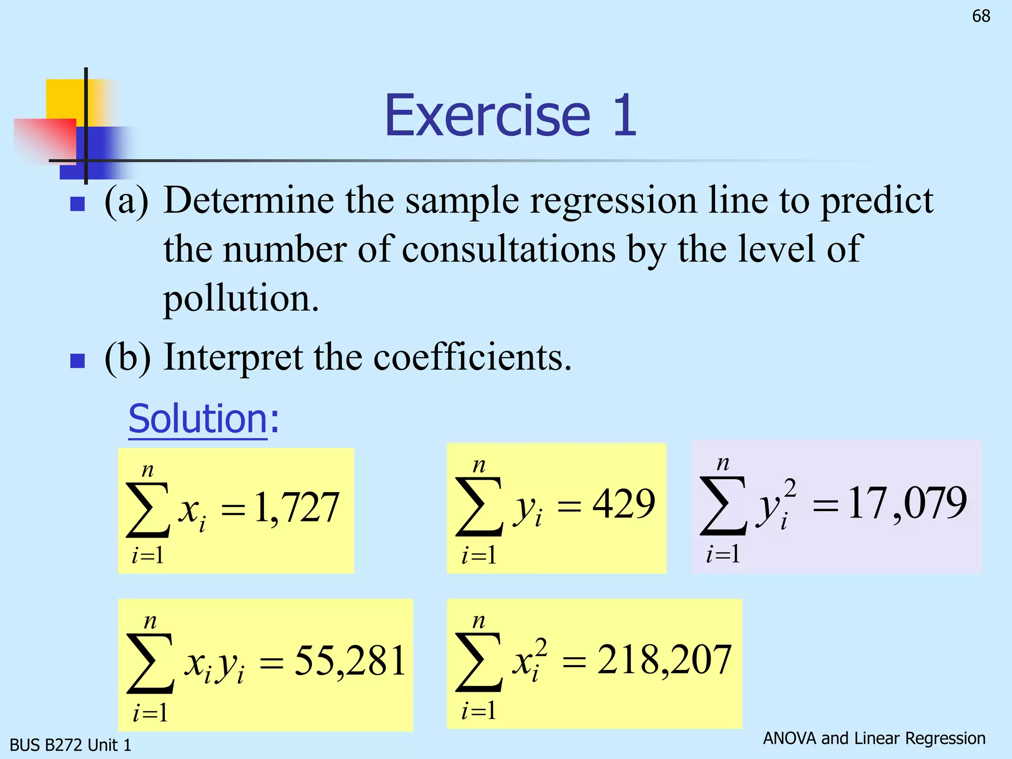 BUS B272 Unit 1Causal Relationship?In general, when there is a relationship identified between X and Y using regression analysis, we usually would say that ‘X is associated with Y’ instead of saying ‘X causes Y’.We cannot claim that two variables are related by cause and effect just because there is a statistical relationship between the two. In fact, you cannot infer a causal relationship from statistics alone. 