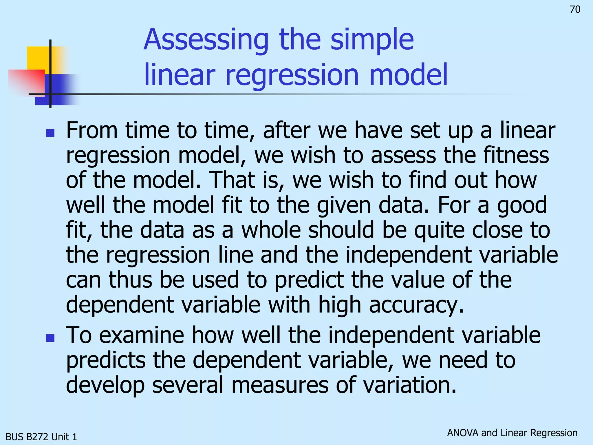 BUS B272 Unit 1Computer ApplicationImport the data into two adjacent columns in an Excel file and then click Tools/Data Analysis/ Regression(See page 624-5 for detail description).