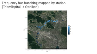 Frequency bus bunching mapped by station
(Triemlispital -> Oerlikon)
 