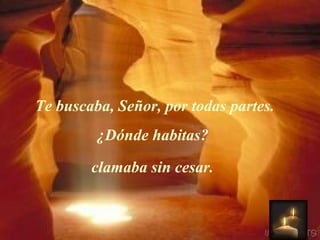 Te buscaba, Señor, por todas partes. ¿Dónde habitas?  clamaba sin cesar.   