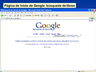 Página de Inicio de Google: búsqueda de libros 