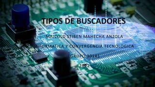 TIPOS DE BUSCADORES
MAICOLD STIBEN MAHECHA ANZOLA
INFORMATICA Y CONVERGENCIA TECNOLOGICA
GRUPO 30141
2022
 