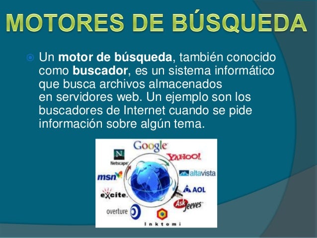 Resultado de imagen para ejemplo de motores de busqueda