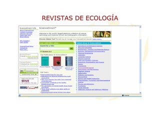REVISTAS DE ECOLOGÍA
 