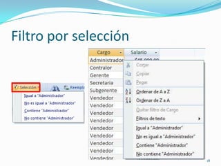Filtro por selección
18
 