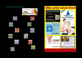 SIE HABEN AUSSENSTÄÄNDE? 
Probleme mit säumigen Zahlern bei Privat- oder Geschäftskunden 
..und die spanische Vollstreckung zu wünschen übrig lässt? 
WIR KÜMMERN UNS um Ihre offenen Forderungen! Wollen Sie endlich Ihr Geld bekommen? 
Auch säumige Mieter bitten wir um Räumung. 
Detektivarbeiten über-nehmen 
unsere Profis. 
Vereinbaren Sie einen 
Termin mit uns! 
– J E T Z T ! 
Lassen Sie sich von 
uns kostenlos beraten! 
Tel: 928 762 600, 
Mobil 626 934 138 oder E-Mail: 
info@inkasso-enciclopedia@.de 
Ihre Ansprechpartner sind Frau Fischer oder Herr Pozgal 
Hier findet ihr die Auflösung zu 
unserem Sudoku - Rätsel 
3 6 9 1 5 2 4 7 8 
8 5 2 6 7 4 9 3 1 
7 1 4 3 9 8 2 6 5 
6 8 3 9 2 7 1 5 4 
5 9 7 4 1 6 8 2 3 
4 2 1 8 3 5 6 9 7 
1 3 8 7 6 9 5 4 2 
2 4 6 5 8 3 7 1 9 
9 7 5 2 4 1 3 8 6 
4 5 2 1 7 6 8 3 9 
1 8 3 5 2 9 7 6 4 
7 6 9 4 3 8 2 1 5 
6 4 1 7 5 3 9 8 2 
9 3 8 6 4 2 1 5 7 
2 7 5 8 9 1 6 4 3 
3 1 4 9 8 7 5 2 6 
5 9 6 2 1 4 3 7 8 
8 2 7 3 6 5 4 9 1 
6 9 7 3 8 5 1 4 2 
2 1 3 7 4 6 9 8 5 
4 5 8 9 1 2 3 6 7 
5 8 1 6 2 7 4 9 3 
7 4 9 8 3 1 5 2 6 
3 2 6 4 5 9 7 1 8 
8 3 5 1 6 4 2 7 9 
1 7 2 5 9 8 6 3 4 
9 6 4 2 7 3 8 5 1 
7 9 1 2 8 6 5 4 3 
8 4 2 9 3 5 7 1 6 
3 5 6 1 7 4 9 8 2 
9 3 4 6 1 2 8 5 7 
6 8 5 4 9 7 3 2 1 
2 1 7 3 5 8 6 9 4 
5 6 8 7 4 1 2 3 9 
1 2 3 8 6 9 4 7 5 
4 7 9 5 2 3 1 6 8 
# 010 
Lösung Sudoku 
24 Buschtrommel 266 Buschtrommel 266 25 
 