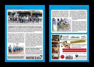 Mein Tag im Loro Park! 
Ich war ja in den Ferien mit meinen Eltern 
und meiner Schwester im Loro Park. Meine 
Eltern haben den Ausflug gebucht und uns 
NICHTS davon gesagt. Morgens um halb fünf haben 
sie uns (meine Schwester und mich) dann aufge-weckt. 
Wir waren vielleicht überrascht! 
Wir sind dann mit dem Taxi zur Bushal-testelle 
gefahren und dann mit dem Bus 
nach Las Palmas Hafen. Dort sind wir auf 
die Fähre und haben einen tollen Sonnen-aufgang 
gesehen. 
Auf dem Schiff gab es auch einen Pool der 
mit Meerwasser eingelassen wurde. Der 
war aber ziemlich kalt! Wir haben auf der 
Fähre dann auch Frühstück bekommen. 
Naja, war nicht so ganz mein Ding … aber 
man konnte es essen. 
Endlich auf Tenerife angekommen sind wir 
mit dem Bus dann in den Loro Park gefah-ren 
und hatten sechs Stunden Zeit uns die 
Shows und den ganzen Park anzuschau-en. 
Es war einfach toll. Die Delphinshow, 
die Orca-Waale … das war wirklich schön. 
Man darf nur nicht so weit unten sitzen, 
sonst wird man pitschnaß. 
Auch die Riesenaquarien fand ich toll. Sogar 
einen Leguan habe ich gesehen. Ganz nah! 
28 Buschtrommel 266 
Der Loro Park ist sehr schön, alles ist su-per 
sauber. Mittags gab es Spagetti oder 
Pizza. Das schmeckt aber bei Oriane im 
Rostybon in San Fernando viel viel besser. 
So jetzt fällt mir nix mehr ein, schaut 
Euch die tollen Fotos einfach an. Die meis-ten 
habe ich selbst gemacht. 
Den nächsten Ausflug würde ich gerne ins 
Aqua Land machen. Vielleicht in den kom-menden 
Ferien. 
Buschtrommel 266 29 
 