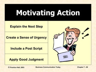 Motivating Action Explain the Next Step Create a Sense of Urgency Include a Post Script Apply Good Judgment 