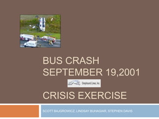 Bus crashSeptember 19,2001crisis exercise SCOTT BAJGROWICZ, LINDSAY BUHAGIAR, STEPHEN DAVIS 