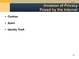 Invasion of Privacy Posed by the Internet Cookies Spam Identity Theft 0 