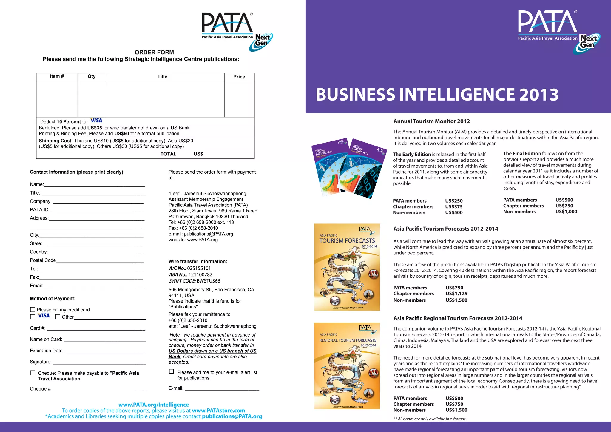 PATA BUSINESS INTELLIGENCE REPORTS | PDF
