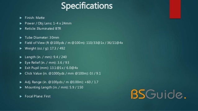 Bushnell Ar Optics Ffp Illuminated Btr 1 Bdc Reticle Ar 223 Riflescope