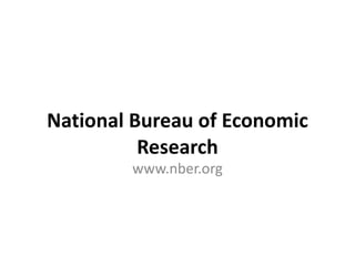 National Bureau of Economic Research www.nber.org 