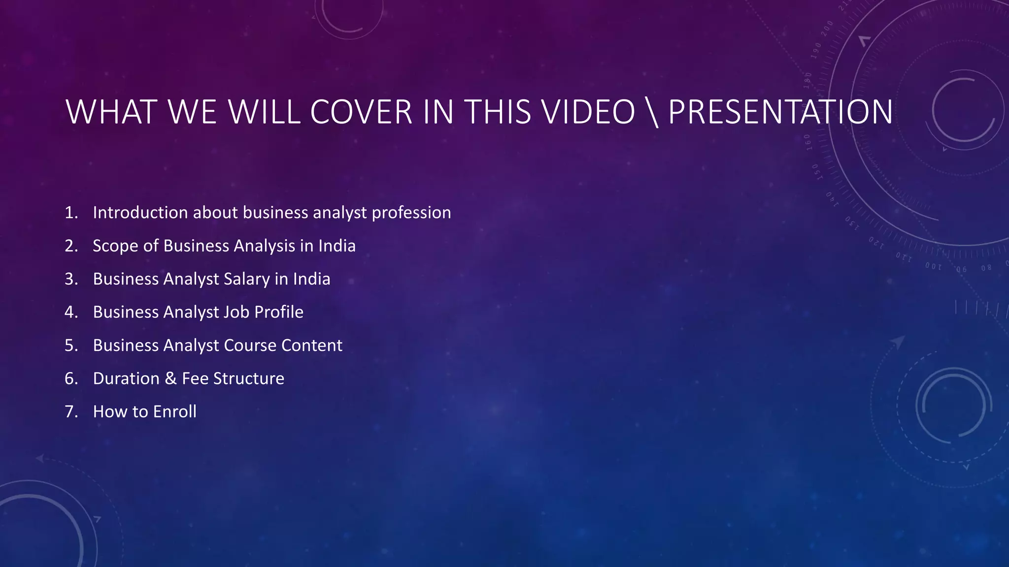 Busines Analyst Course Content