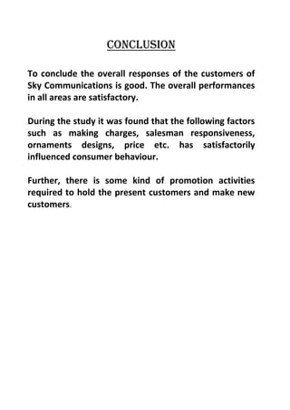 Businese research project on mobile shops