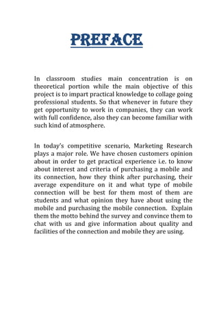 Businese research project on mobile shops