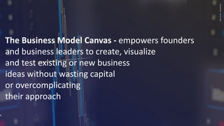 CONFIDENTIAL
–
DO
NO
SHARE
8
The Business Model Canvas - empowers founders
and business leaders to create, visualize
and test existing or new business
ideas without wasting capital
or overcomplicating
their approach
 