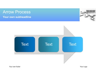 Arrow Process
Your own subheadline




                      Text   Text   Text




    Your own footer                        Your Logo
 