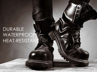 DURABLE
WATERPROOF
HEAT-RESISTANT
 