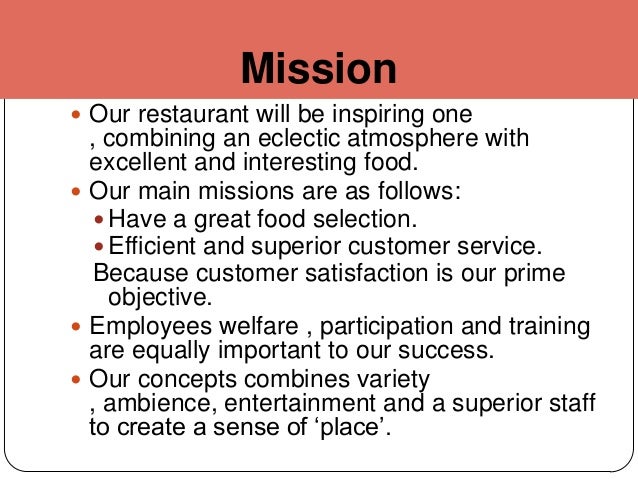 Vision statement for a restaurant business plan picture