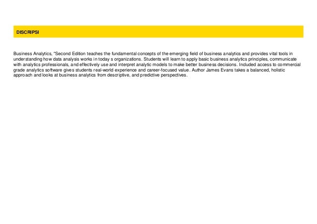Evans, Business Analytics, 2nd Edition | Pearson business analytics james r evans pdf download