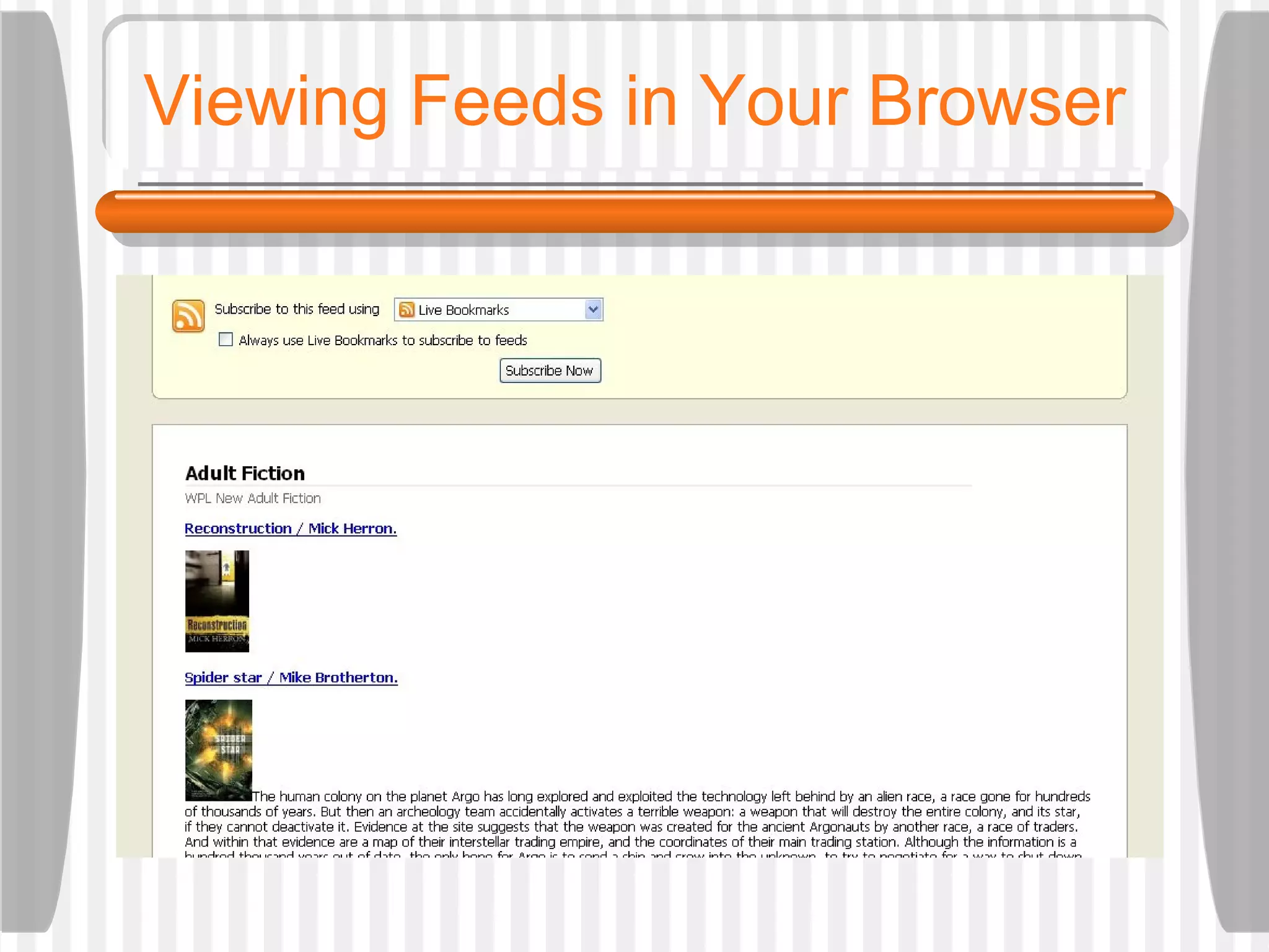 Viewing Feeds in Your Browser 