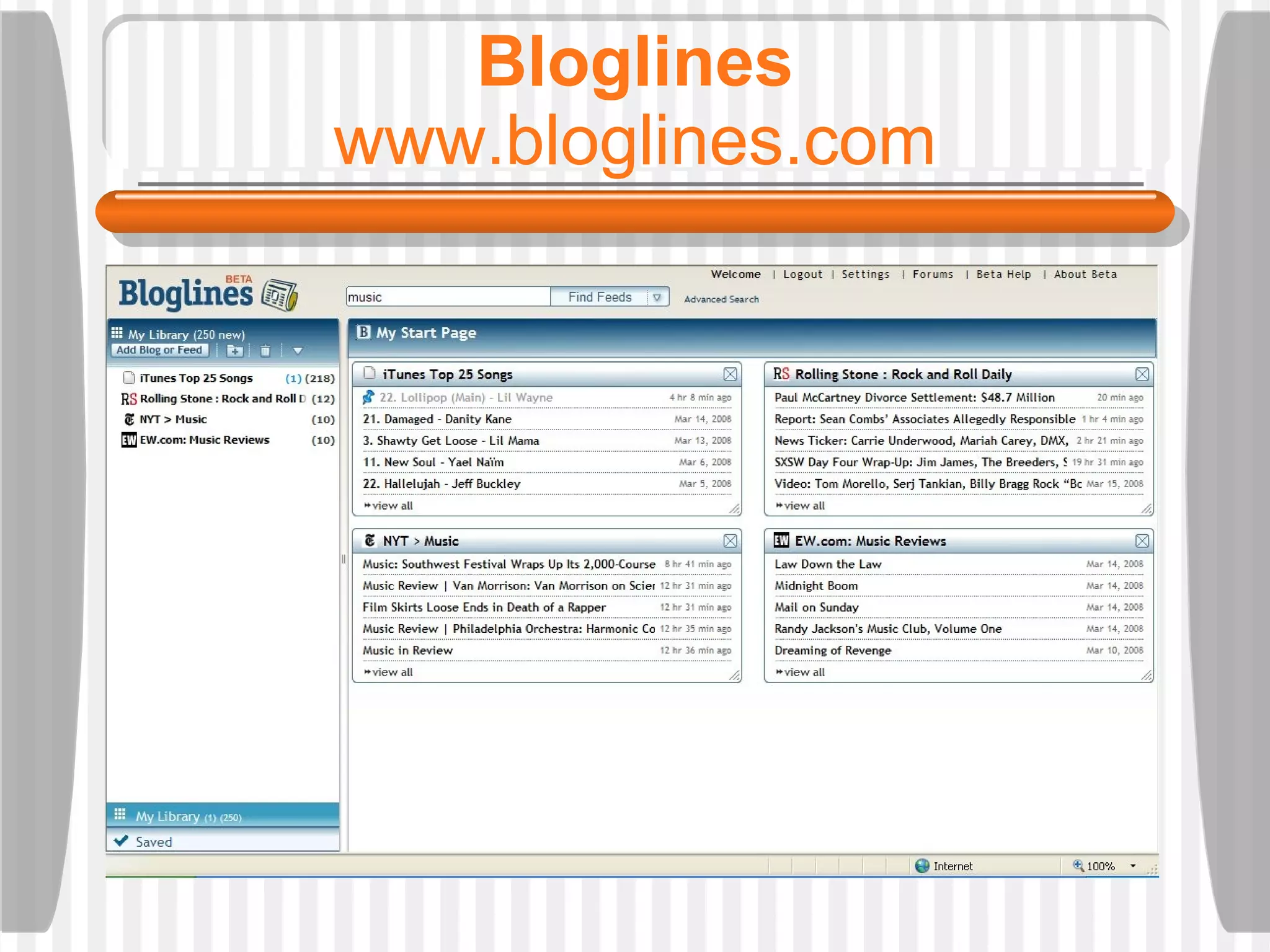 Bloglines www.bloglines.com 