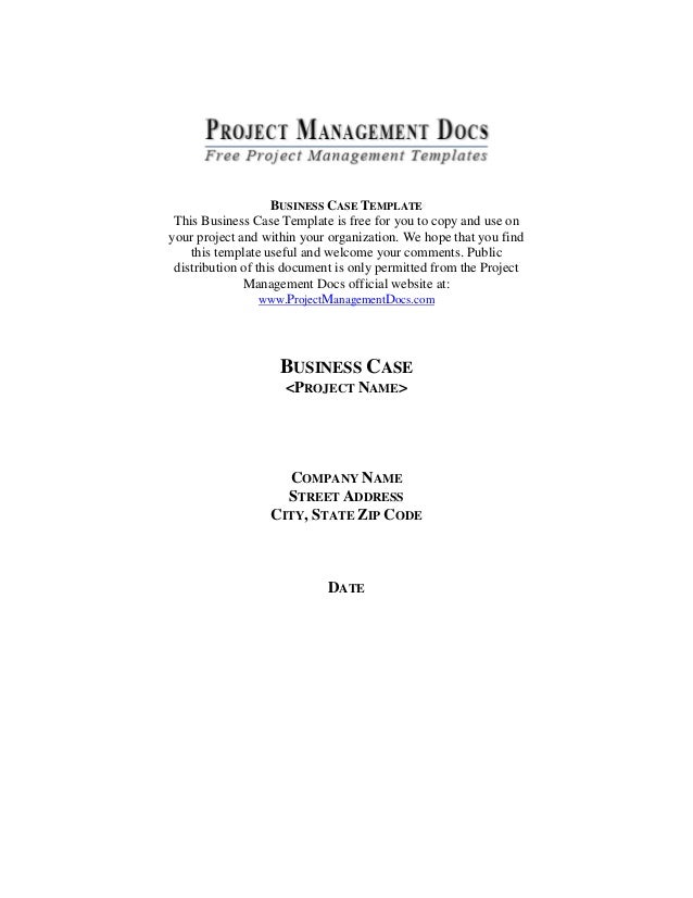 business case template free business case template