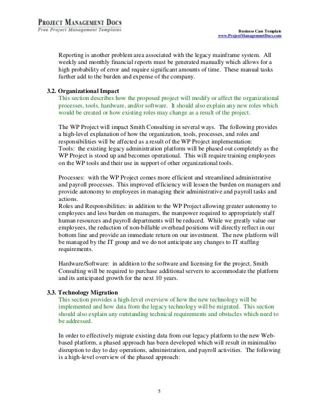 sample business case for software purchase