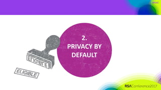 #RSAC
2.
PRIVACY BY
DEFAULT
 