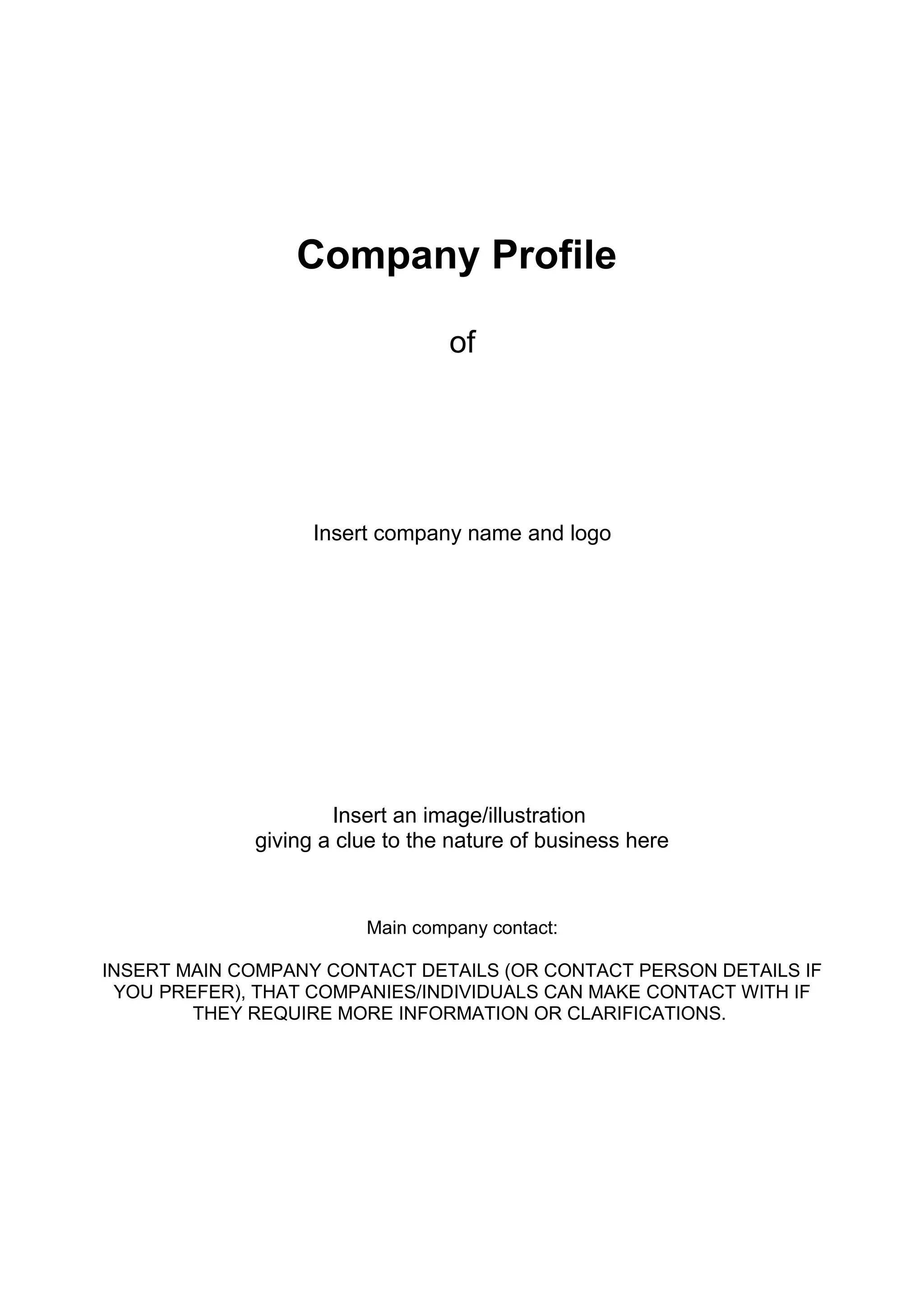 Entity Profile Format Business Profile Format For Individual