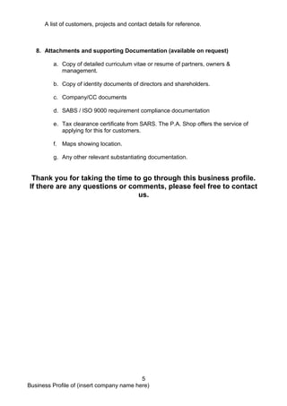 Business company-profile-templatedocdoc765 | DOC